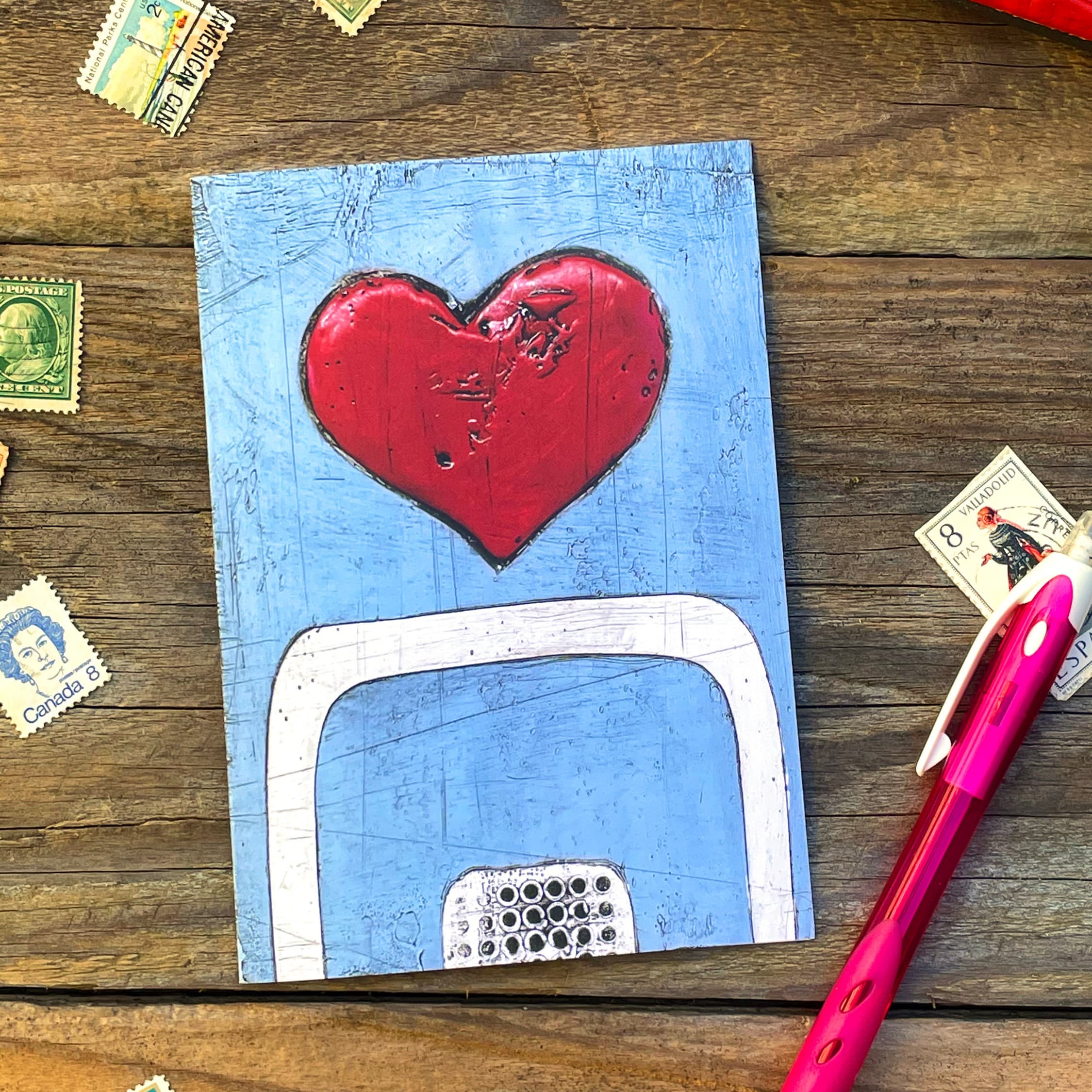 Sky heart, Valentine's card, abstract art greetings cards, blank greetings cards, contemporary art card