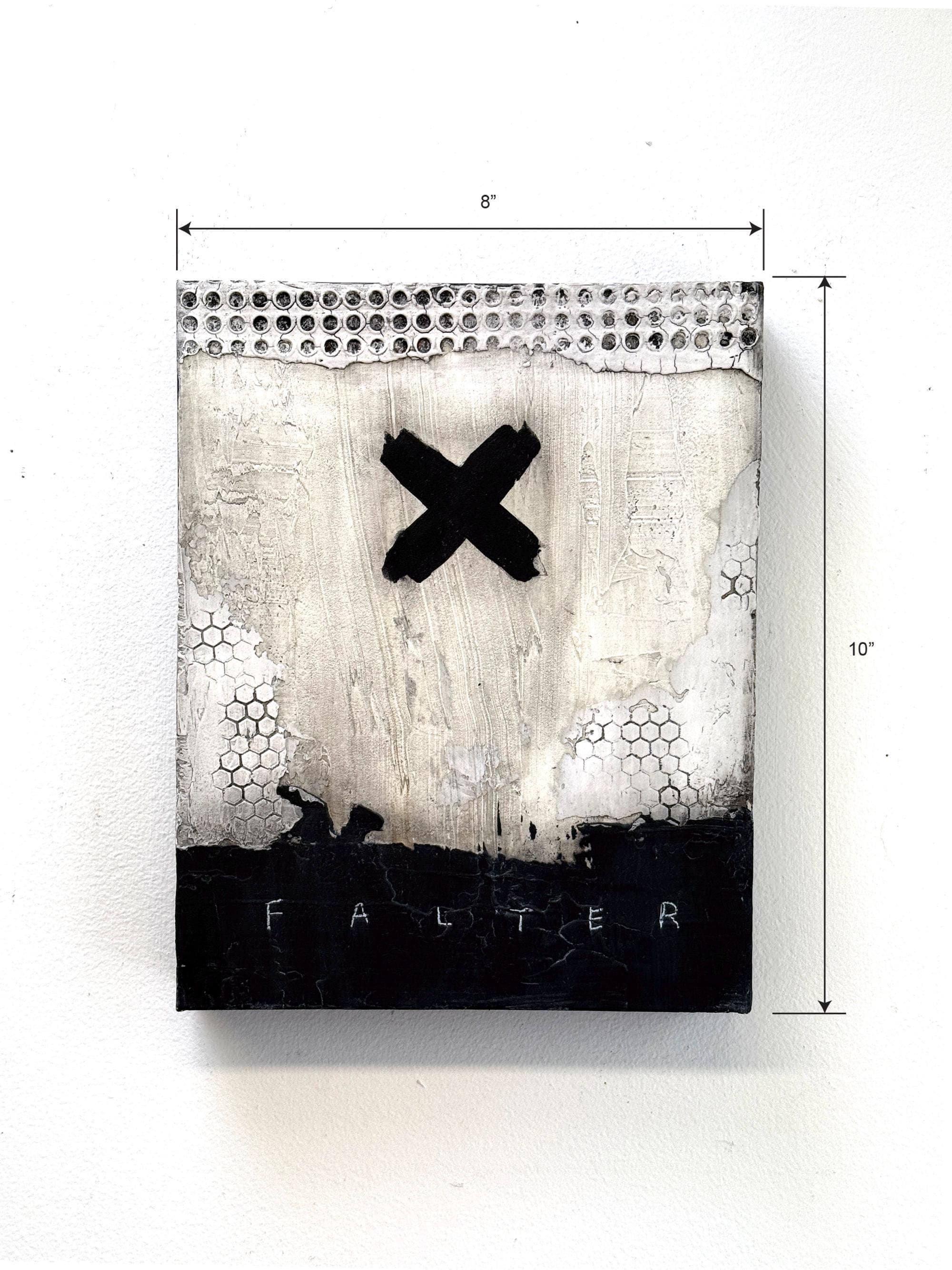 8x10 Modern Abstract, Mixed Media Painting, textured Wall Art, Modeling Paste, Black White Minimalist, Contemporary Home Decor Piece