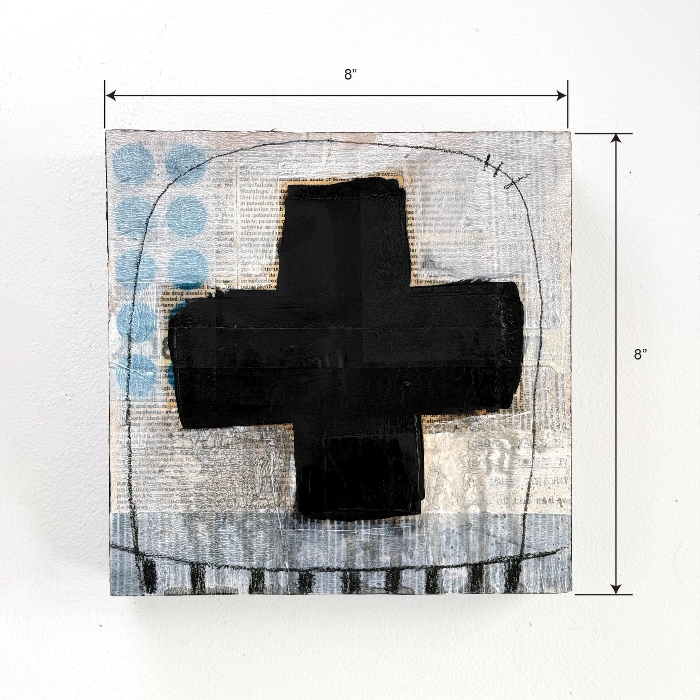 Original Abstract Collage Painting | 8x8 Mixed Media Wall Art