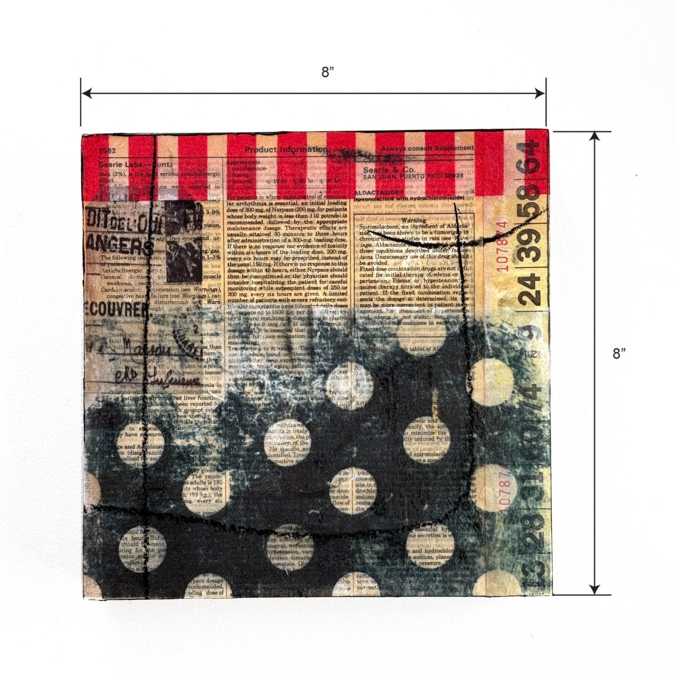 Original Encaustic Mixed Media Collage | 8x8 Abstract Painting on Wood Panel