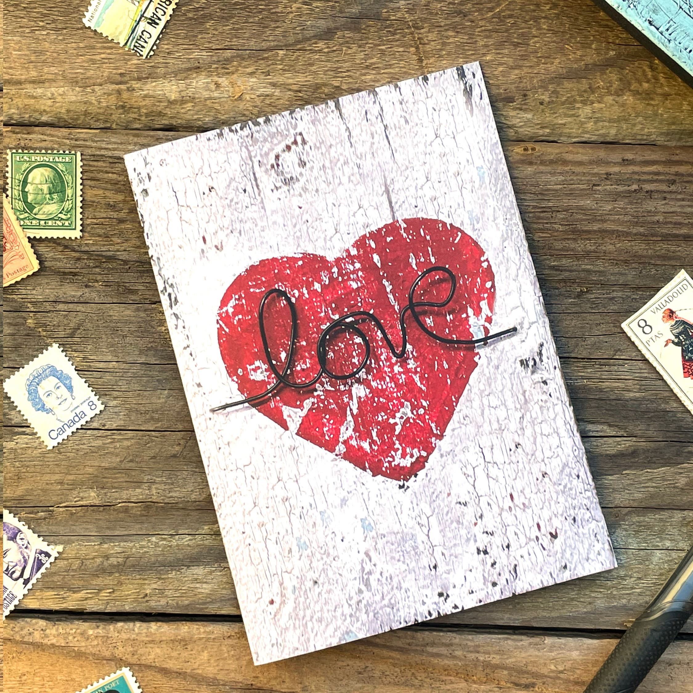 Love heart, Valentine's card, abstract art greetings cards, blank greetings cards, contemporary art card, blank art card