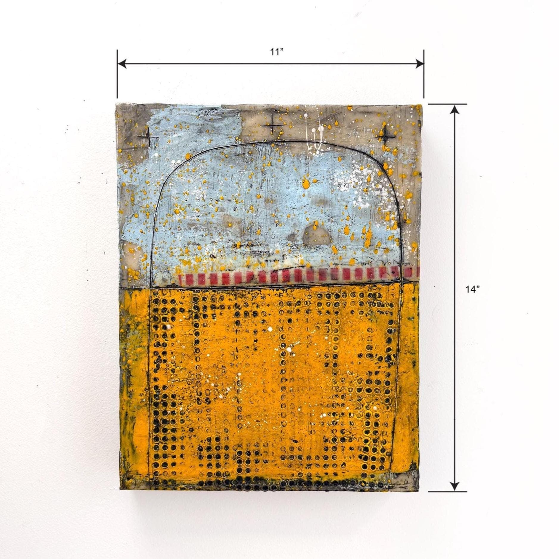 Original Encaustic & Mixed Media Abstract Collage Painting | 11x14 Wall Art
