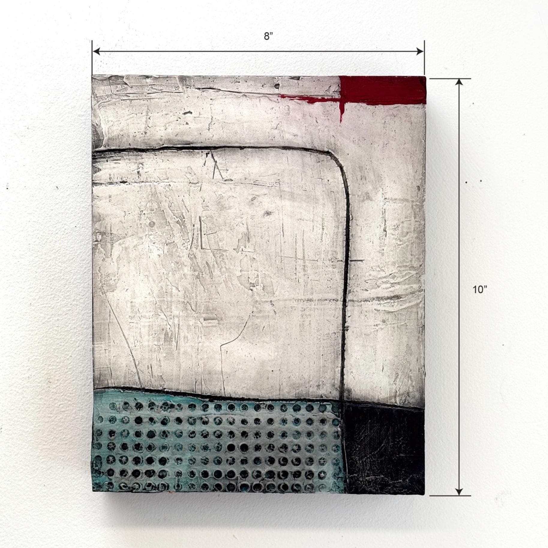 8x10 Modern Abstract, Mixed Media Painting, textured Wall Art, Modeling Paste, Black White Minimalist, Contemporary Home Decor Piece