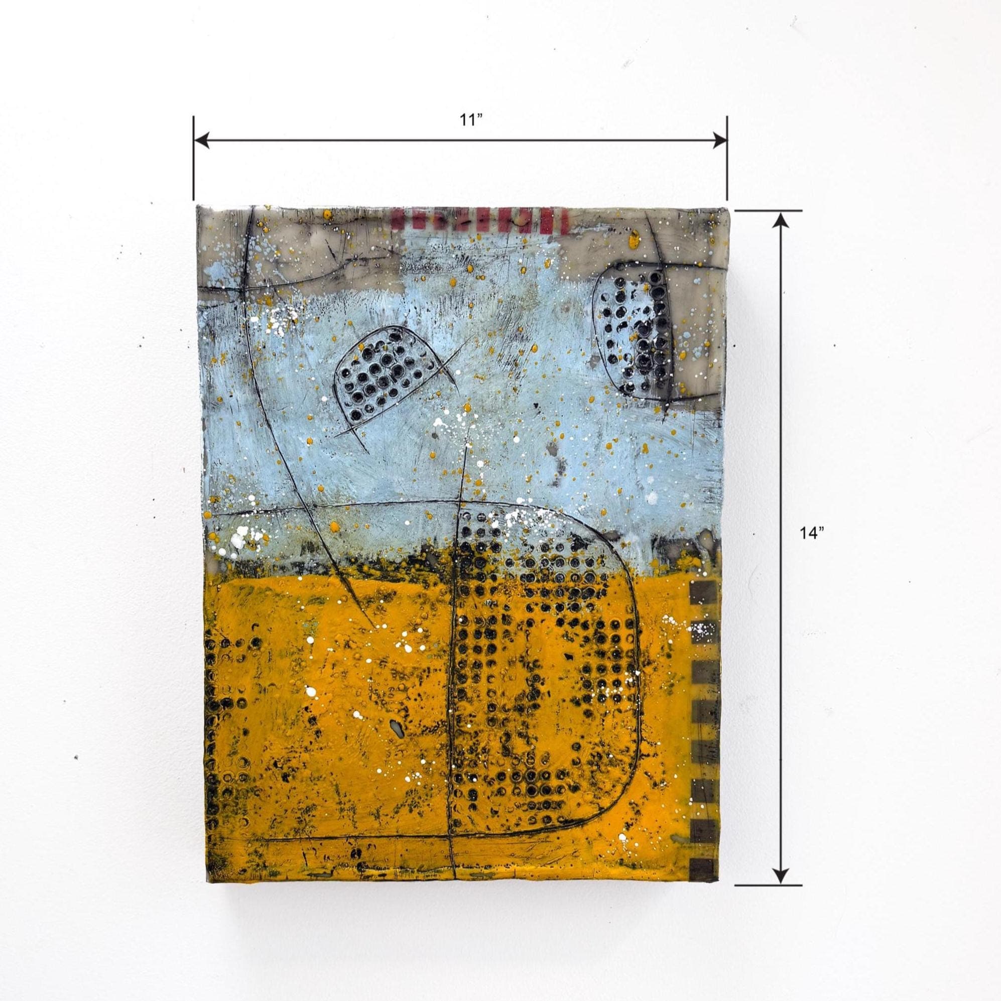 Urban Strata Abstract Encaustic Painting | Mixed Media Collage, 11x14